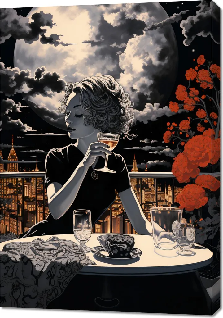 Tableau Image 70 x 100 cm Toasts du soir - Décoration Murale Élégante
