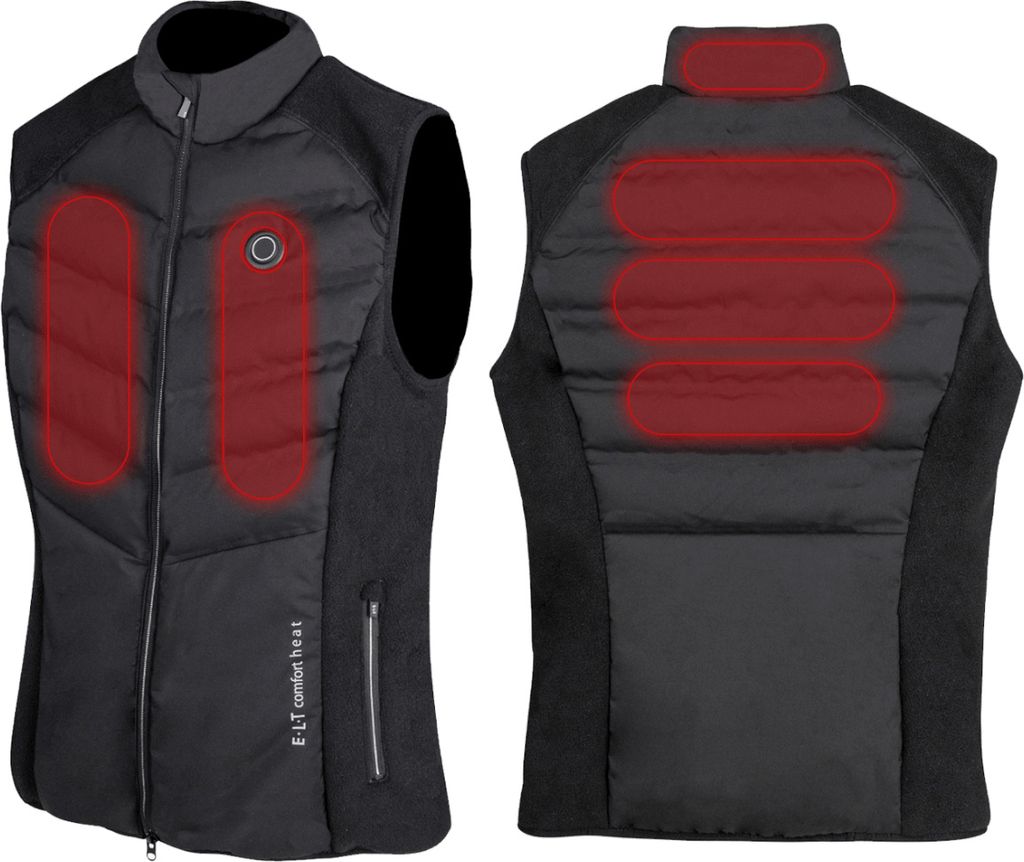 BURNGOGO Gilet Riscaldabile Uomo Donna - Nero Taglia S - Riscalda Schiena E Petto - Senza Power Bank - 4
