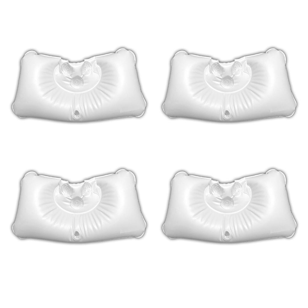4x Aufblasbares Badewanne Nackenkissen mit Saugnäpfen 47 x 24,7 cm Badekissen Kopfstütze Wannenkissen