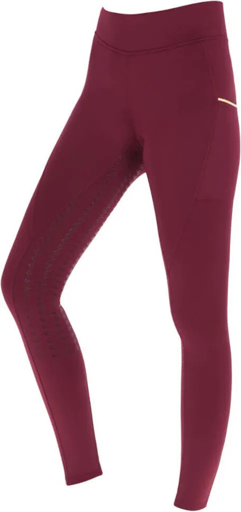 Legging équitation Covalliero : confort sans frottement ados fond Merlot
