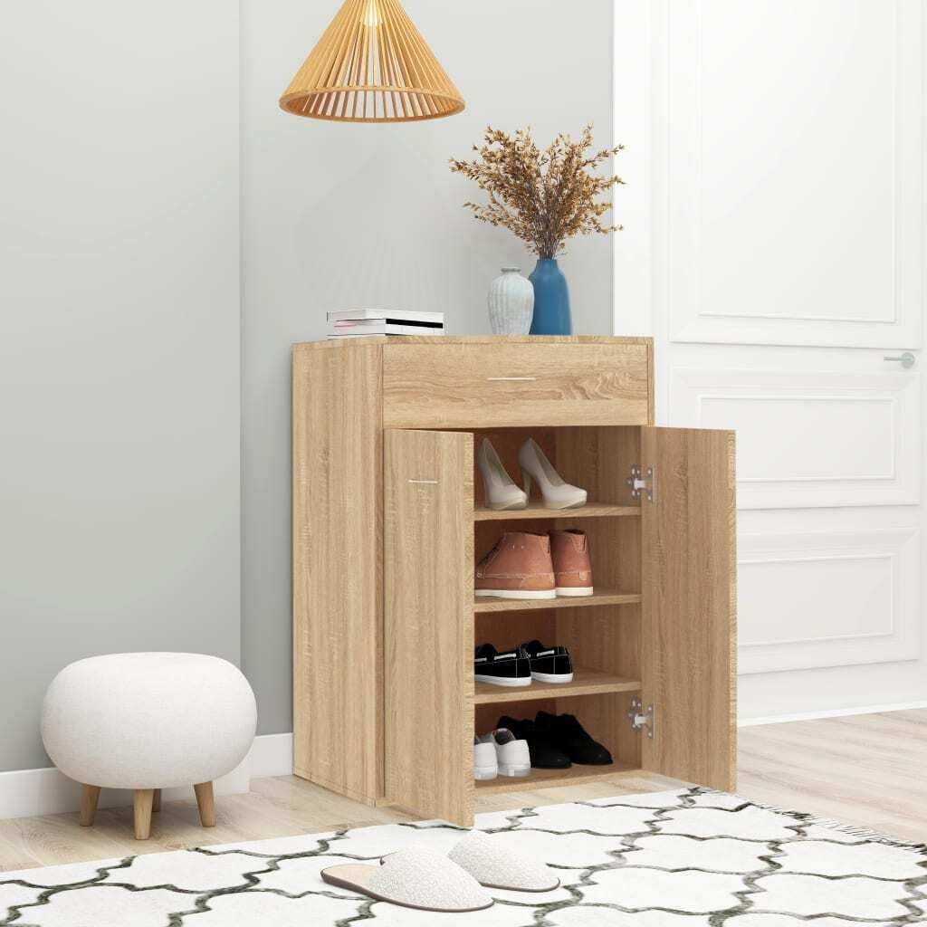 "Winterschlussverkauf "Schuhschrank/Flurschuhregal Skandinavisch - Schuhkommode - Sonoma-Eiche 60x35x84 cm Holzwerkstoff NeuMöbel 1572523