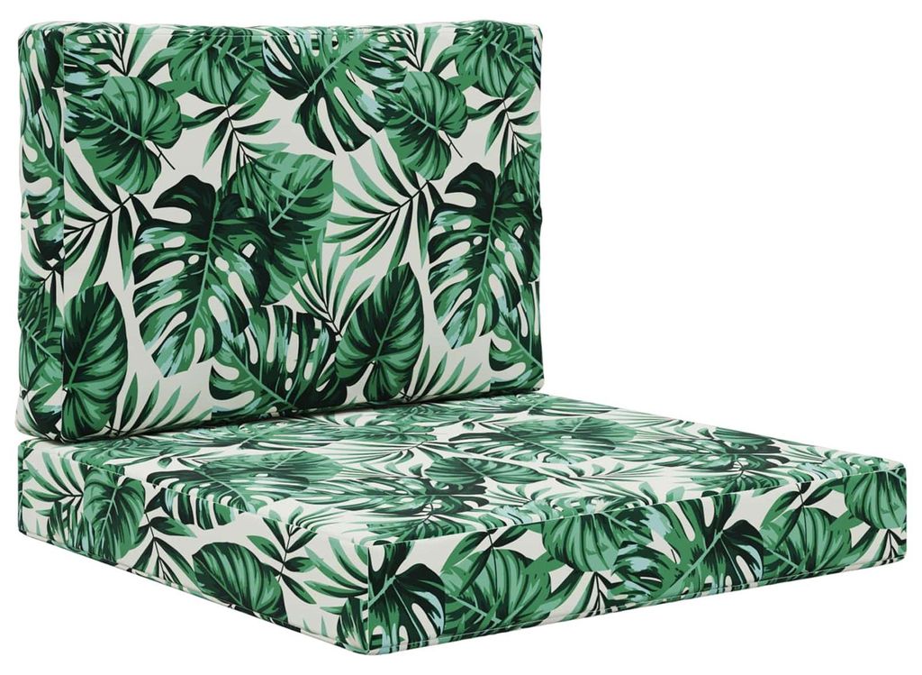 (Robust Möbel)Sofakissen für draußen modern - robust und langlebig - 2 pcs Blattmuster Polyester - Gartenmöbelauflagen NEU639695