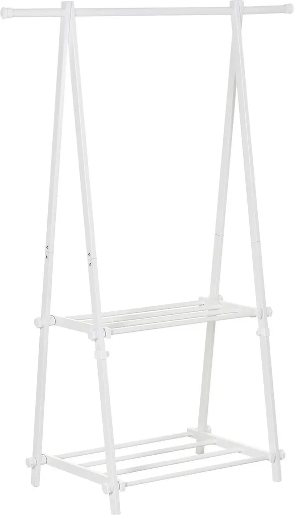 Portant à vêtements gain de place pliable blanc pour chambre et entrée