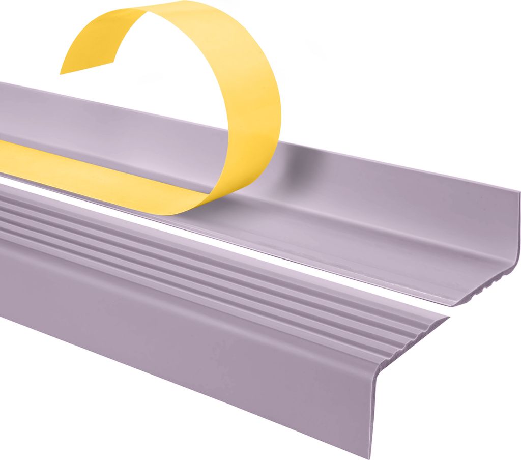 QUEST Treppenkantenprofil Selbstklebend 25x40mm, 0,7m, Kunststoff PVC, Antirutsch-Profil, Stufenkantenprofil Treppenleiste ND, violett