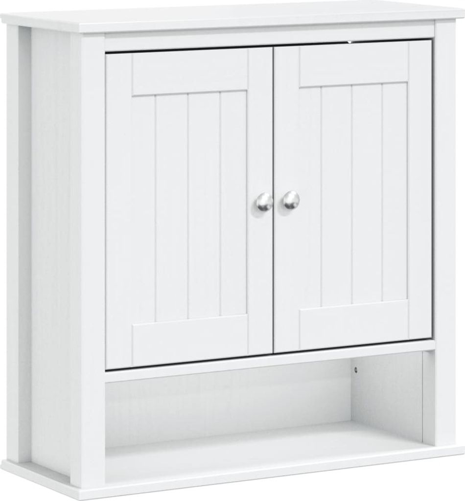 Bad-Wandschrank BERG Weiß 69,5x27x71,5 cm Massivholz