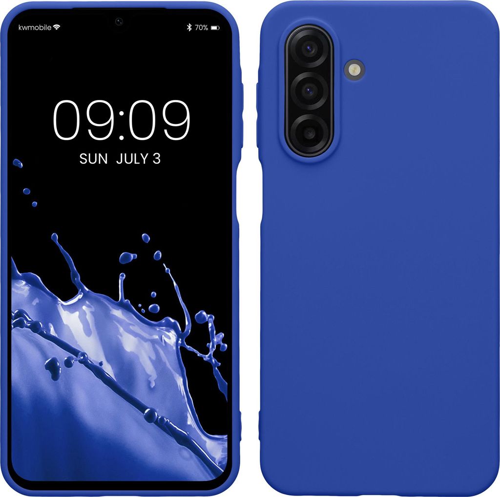 kwmobile Hülle kompatibel mit Samsung Galaxy A17 4G / 5G Hülle - weiches TPU Silikon Case - Cover geeignet für kabelloses Laden - Baltik Blau