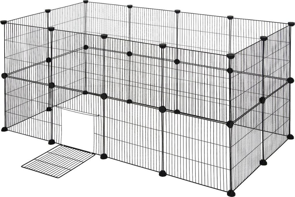 Happyment Tiergehege Neri – Extra hohes Tiergehege – Verstellbar – Kaninchengehege – Hühnergehege – Welpengehege – Katzengehege – Kl...