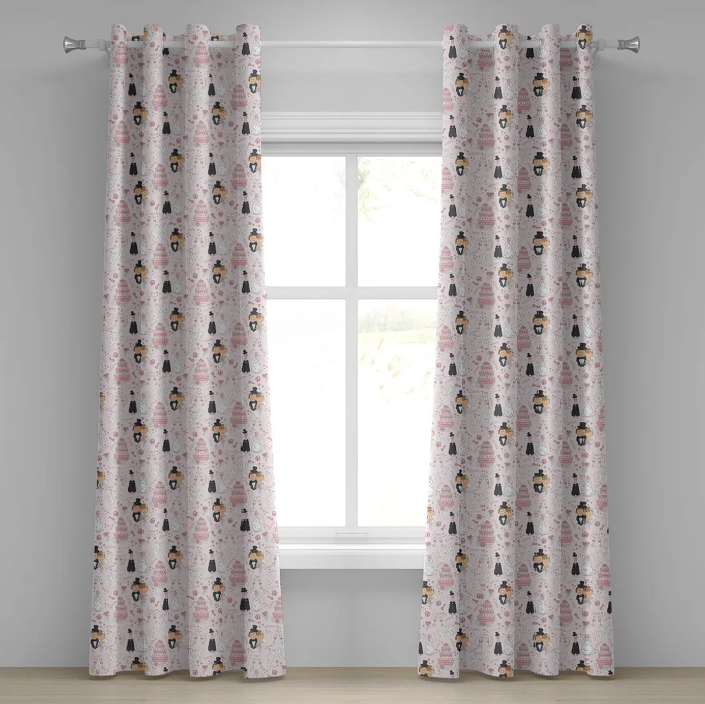 Tende Oscuranti L 140 X A 225 Cm (2 Pezzi) Fiori Boccioli