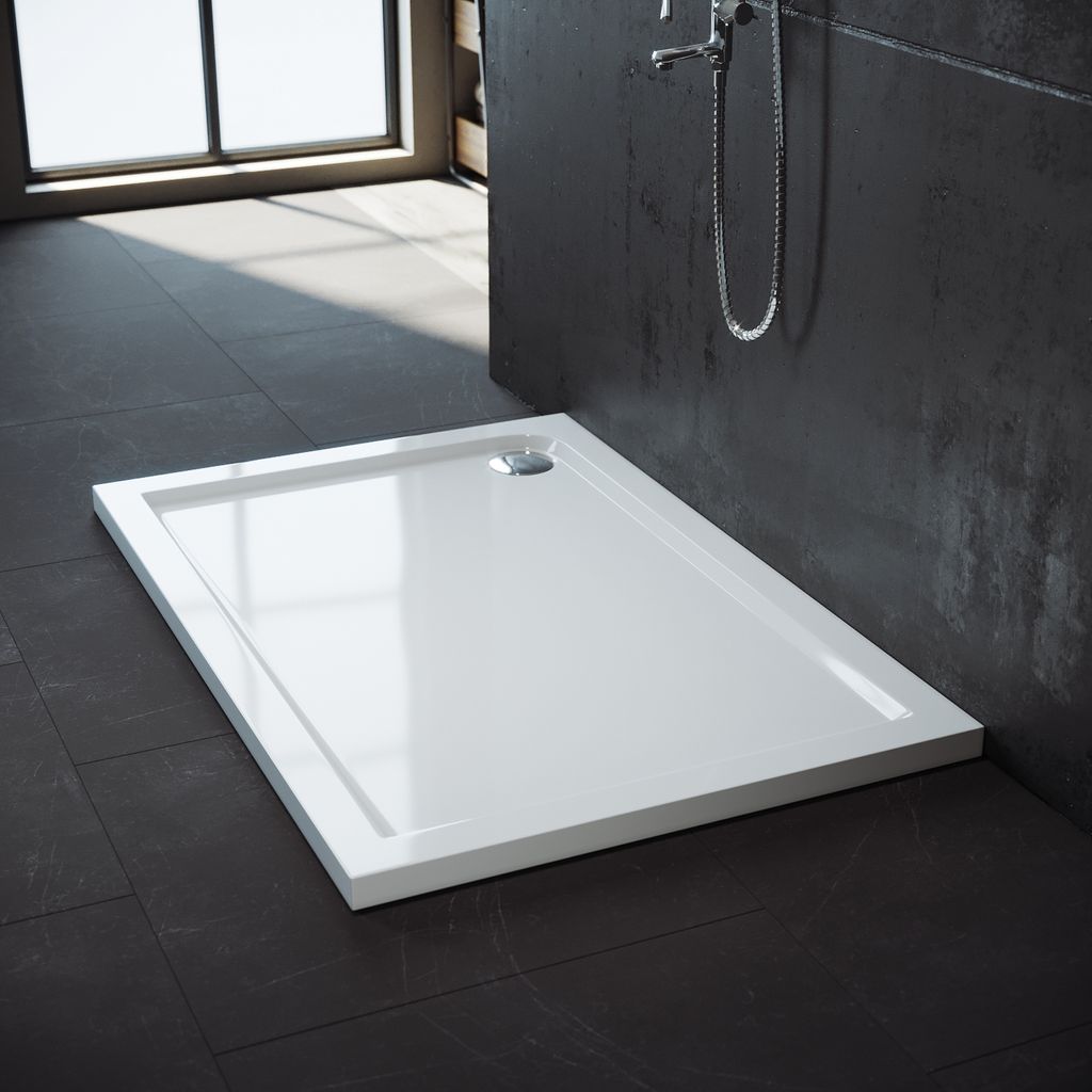 SONNI Quadratische Duschwanne 120x100x4cm,ABS Duschwanne, Produktbild 