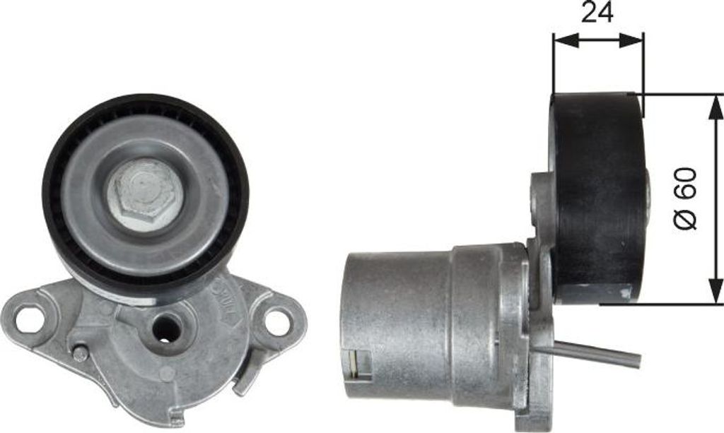 GATES T39272 Spannrolle Keilrippenriemen 60mm für VW Golf Produktbild 