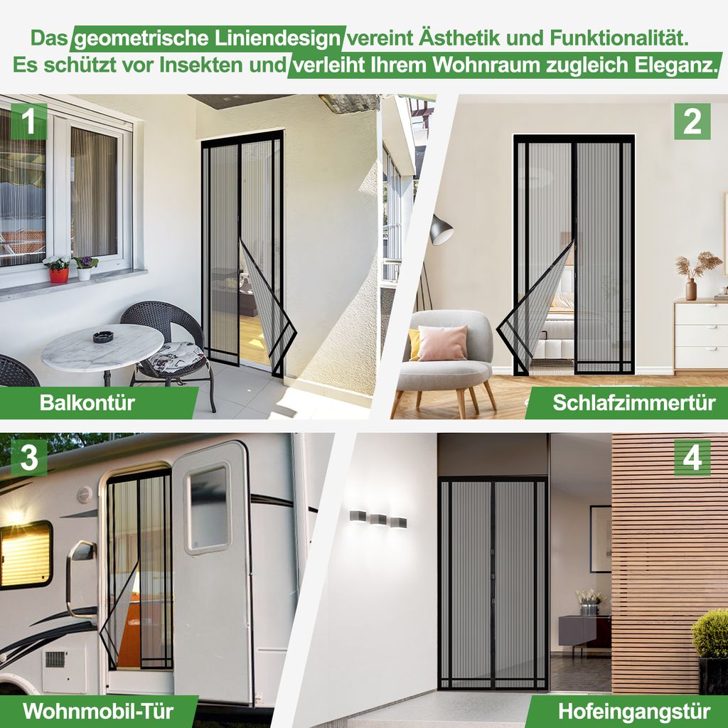 Magnet-Fliegengittertür 150 X 190 Cm – Extra Stark, Ohne Bohren, Für Balkon- & Terrassentüren