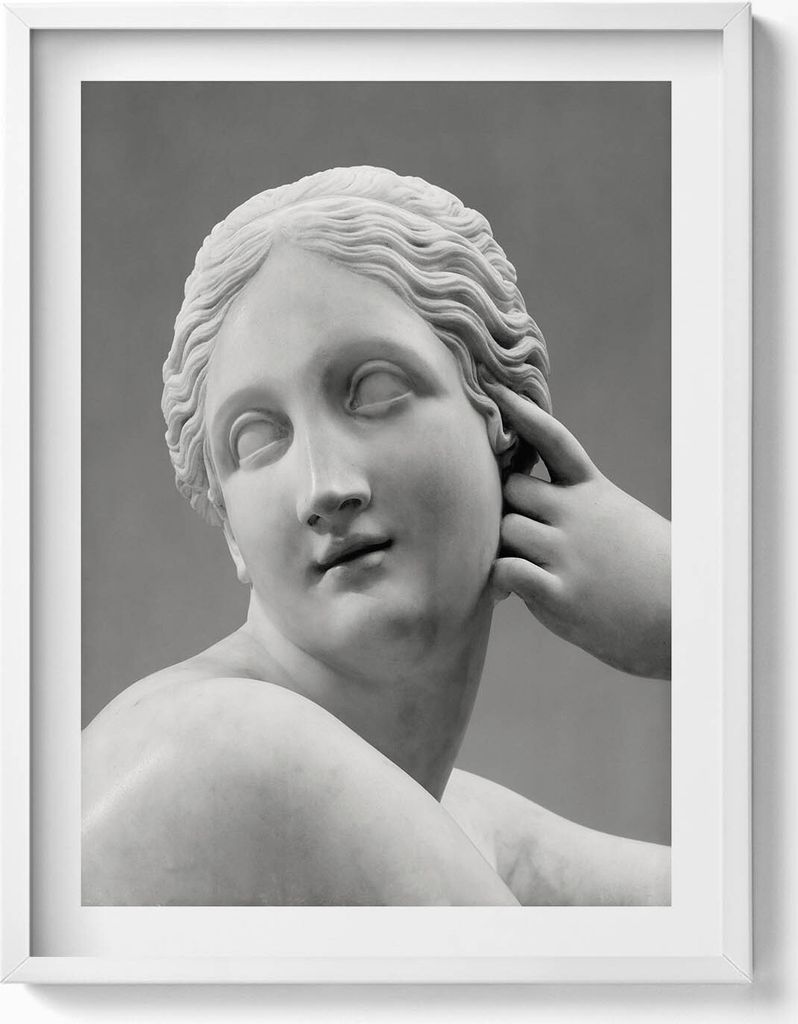 Statue einer alten Frau– Wandbild mit Rahmen – Gerahmtes Bild – Wanddekoration – 60x80 cm – Weiß Rahmen