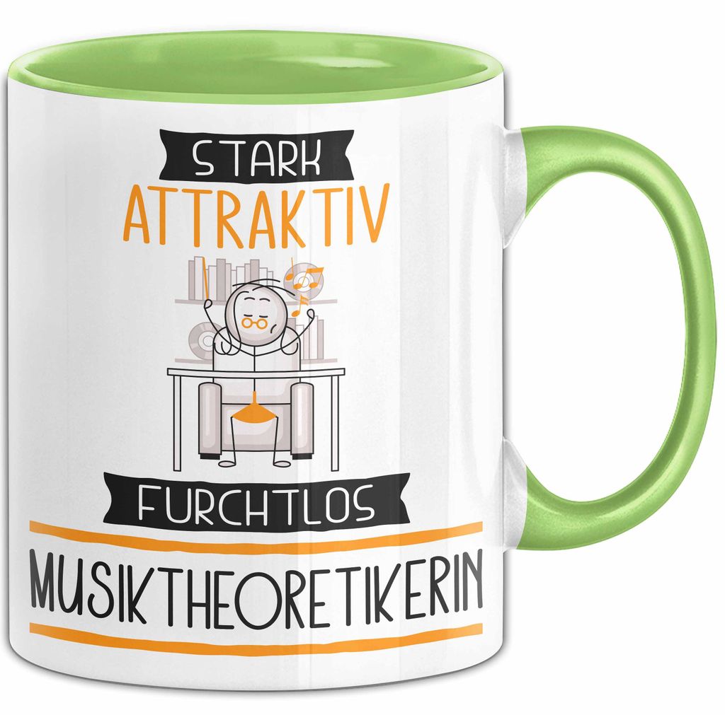 Musiktheoretikerin Tasse Geschenk Becher Stark Attraktiv Furchtlos Musiktheoretikerin Lustige Geschenkidee (Grün)