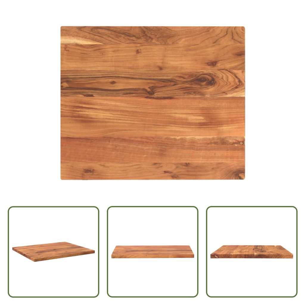 The Living Store Tischplatte 60x50x2,5 cm Rechteckig Massivholz Akazie