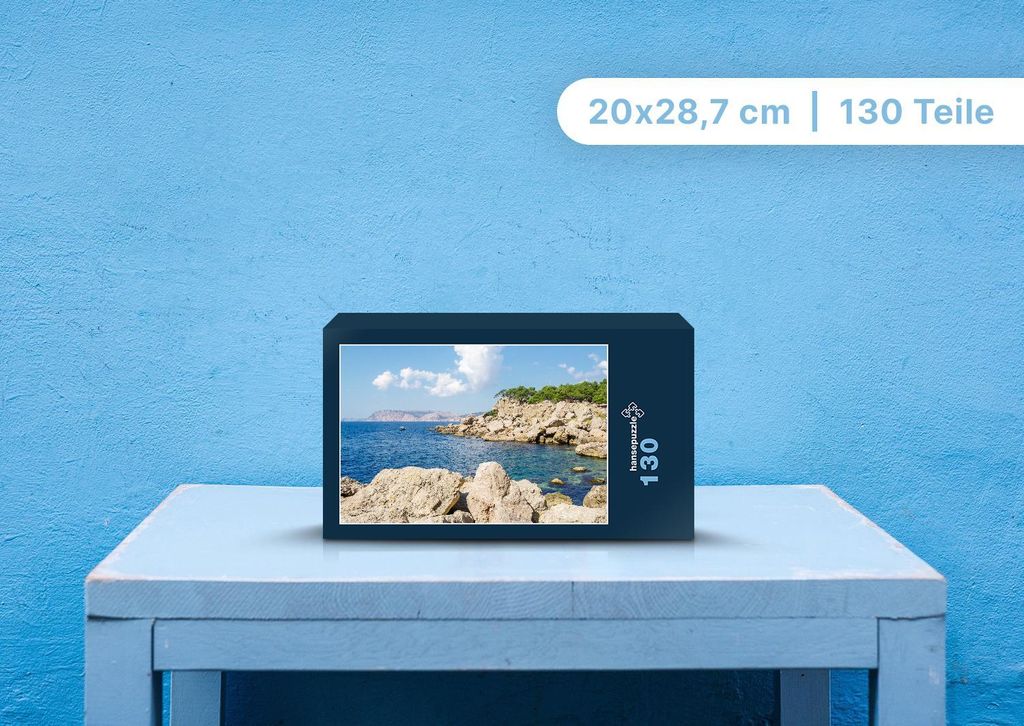 hansepuzzle 99175 - Küste Puzzle, 130 Teile, Natur, 28,7 x 20,0cm mit hochwertiger Aufbewahrung, Kartonbox und wiederverschließbarem Beutel