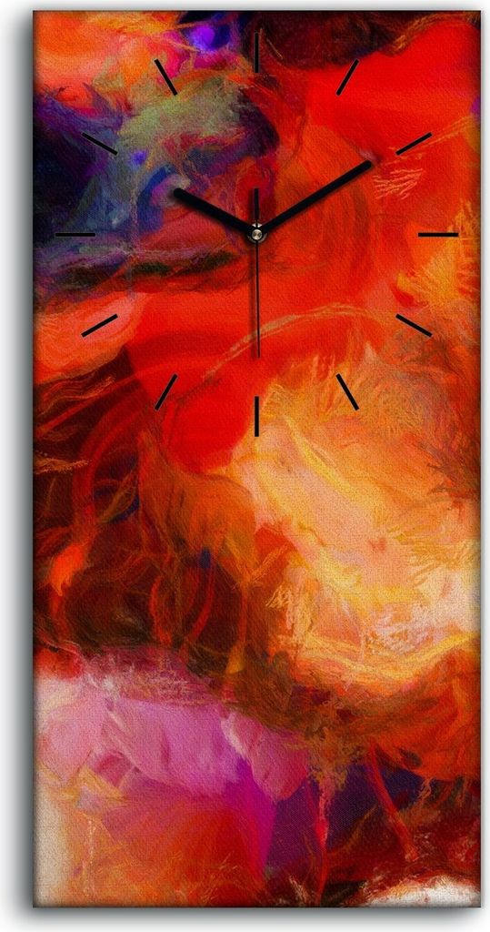 Dekor Leinwand Uhr Wandbilder Geräuschlos 30x60 Malerei Abstrakte Kunst Bunt - schwarze Hände