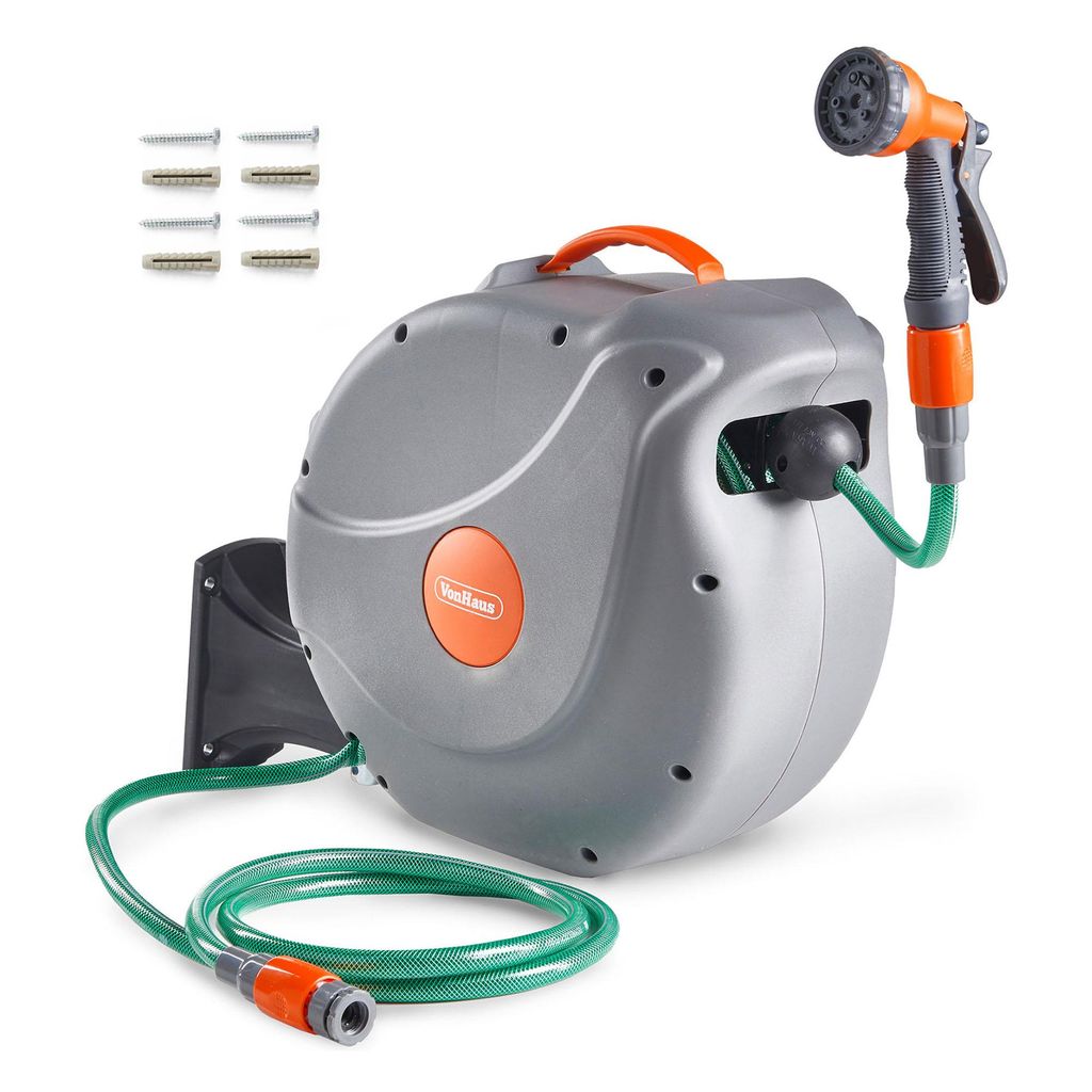 VonHaus Schlauchtrommel Wandmontiert 20m,  Aufrollfunktion, Produktbild 