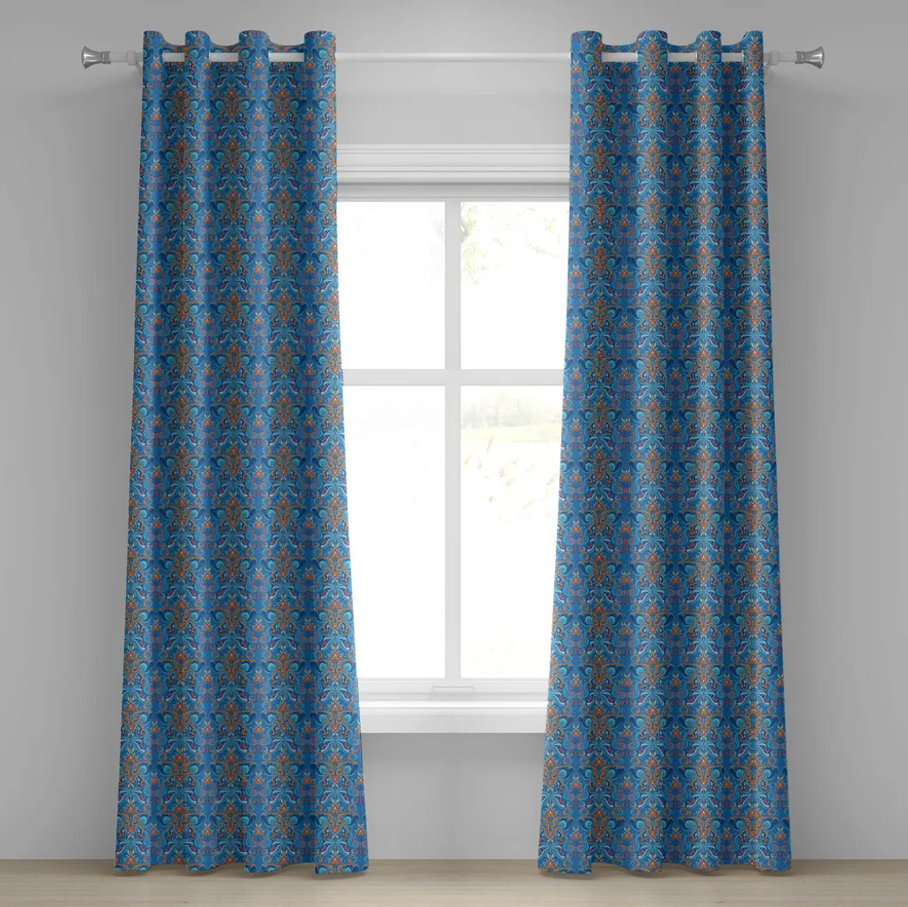 Set 2 Tende ABAKUHAUS 280x225 cm Blu Corallo - Microfibra HD