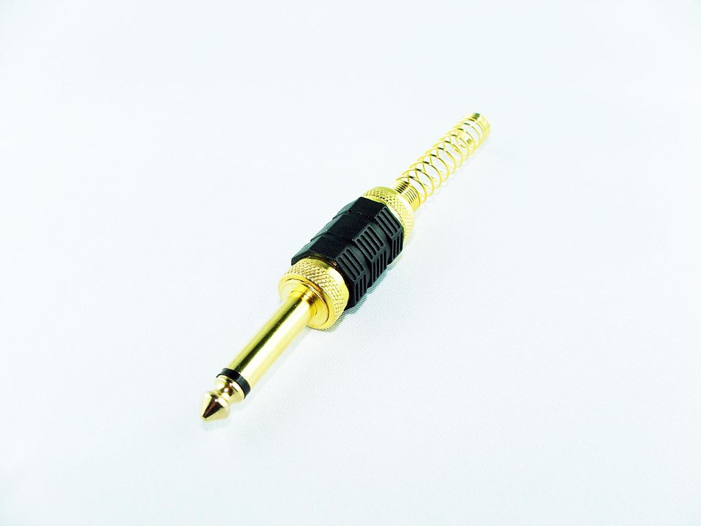 Klinkenstecker 6,3 mm Mono Gold HQ Schwarz