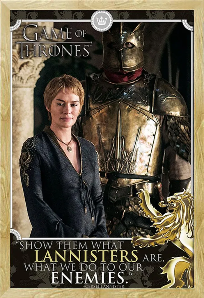 Set Poster Cersei Lannister + Cornice Shinsuke Maxi MDF Faggio 61x91,5