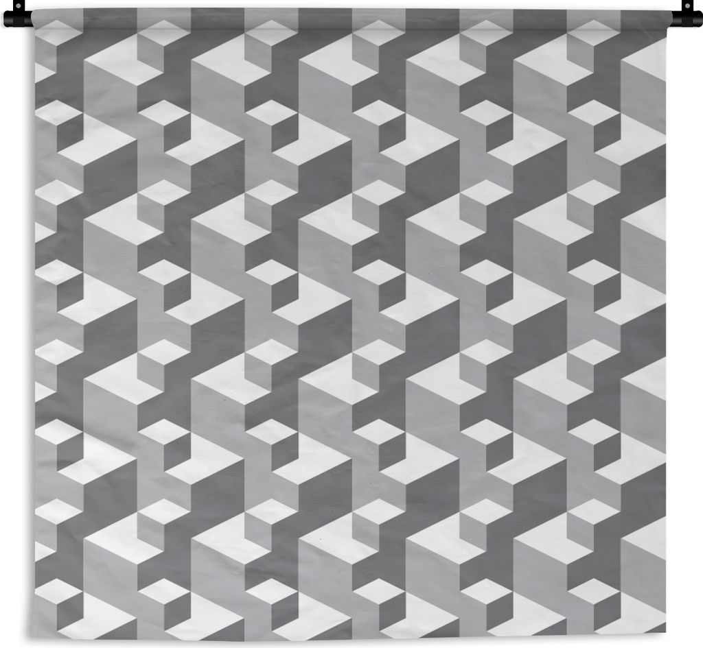 MuchoWow Wandteppich Wandbehang Muster - Blöcke - 3D 60x60 cm Tapisserie Dekoration Wandtuch - Dekorationen - Wand Decke