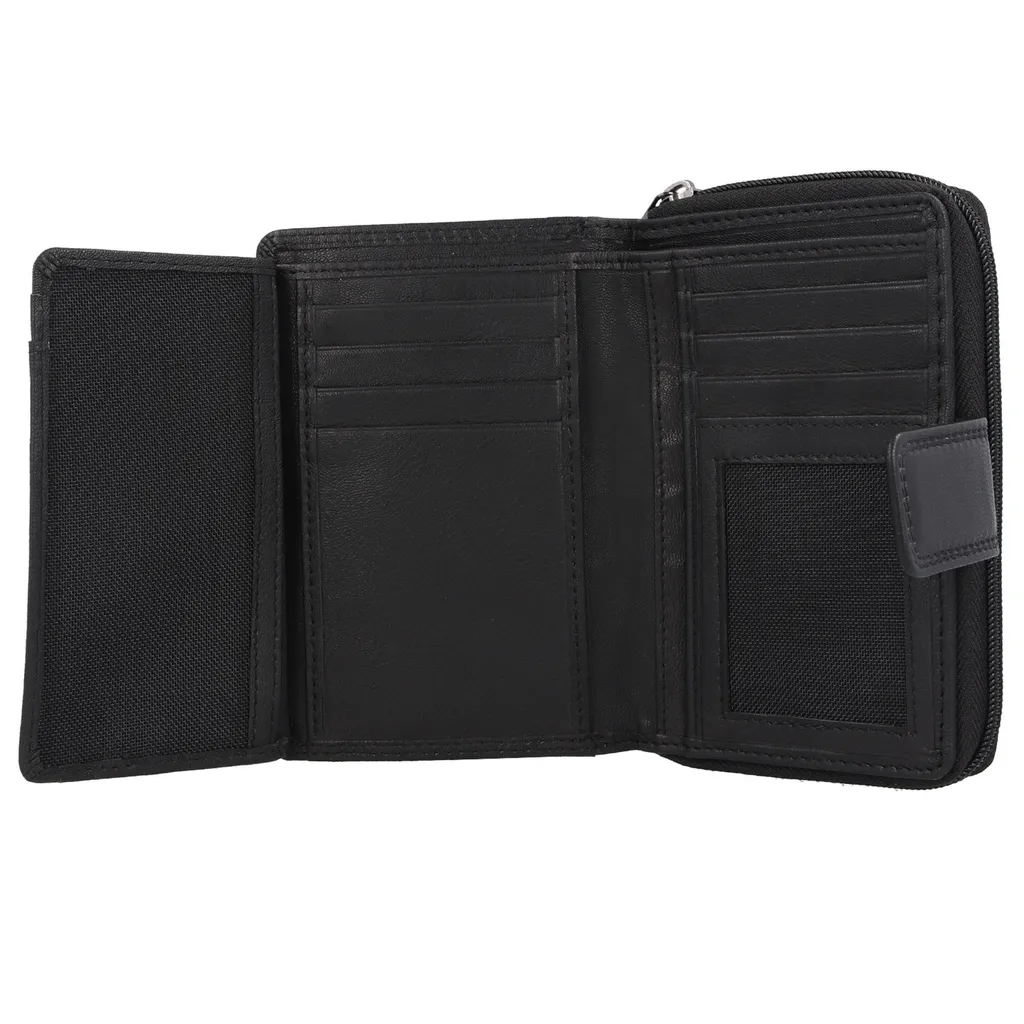 Portafoglio Nero Mano Giulia - Vera Pelle Donna con Zip e 10 Slot - 11
