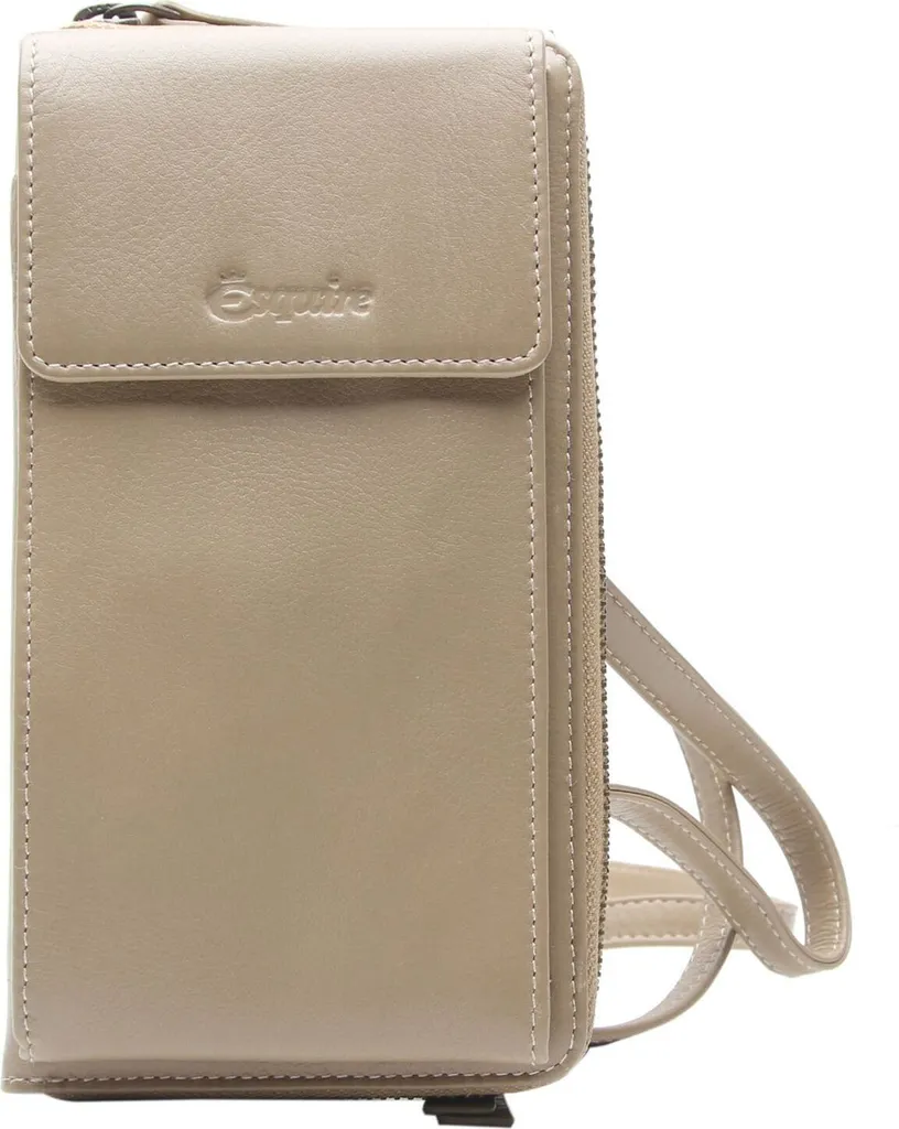 Esquire Peru Borsa Pelle per Cellulare e Portafoglio RFID Taupe