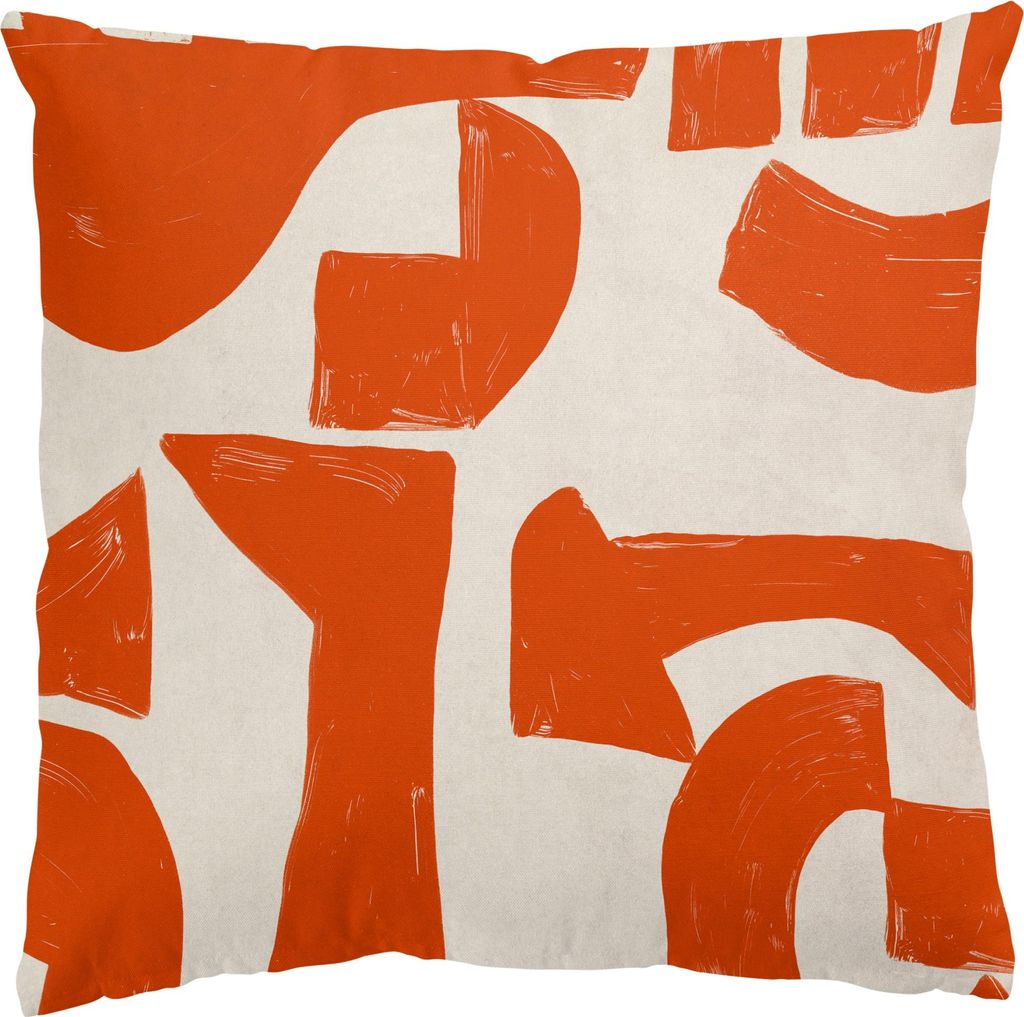 Dekokissen Muster drinnen / Indoor Zierkissen Samt waschbar Geometrisch rot Pop Art Sofakissen ohne Füllung