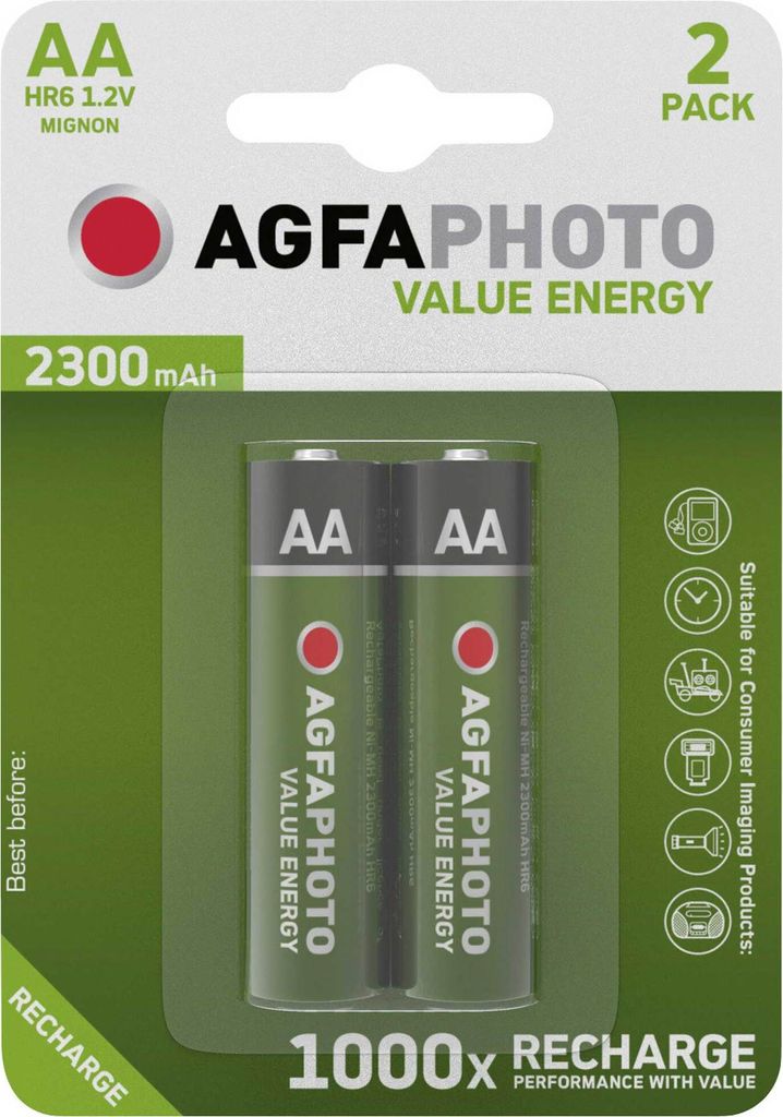 AgfaPhoto - Batterie 2 x AA-Typ - NiMH - (wiederaufladbar) - 2300 mAh
