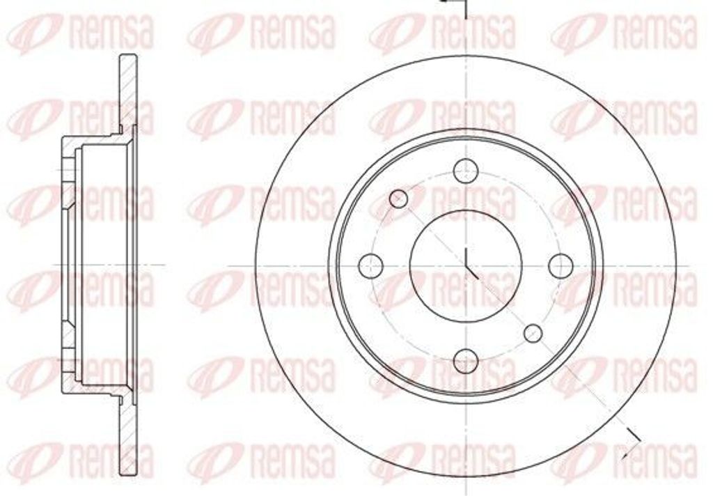 2x REMSA Bremsscheibe 6110.00 hinten vorne für FORD KA (RU8) für FIAT 500 (312)