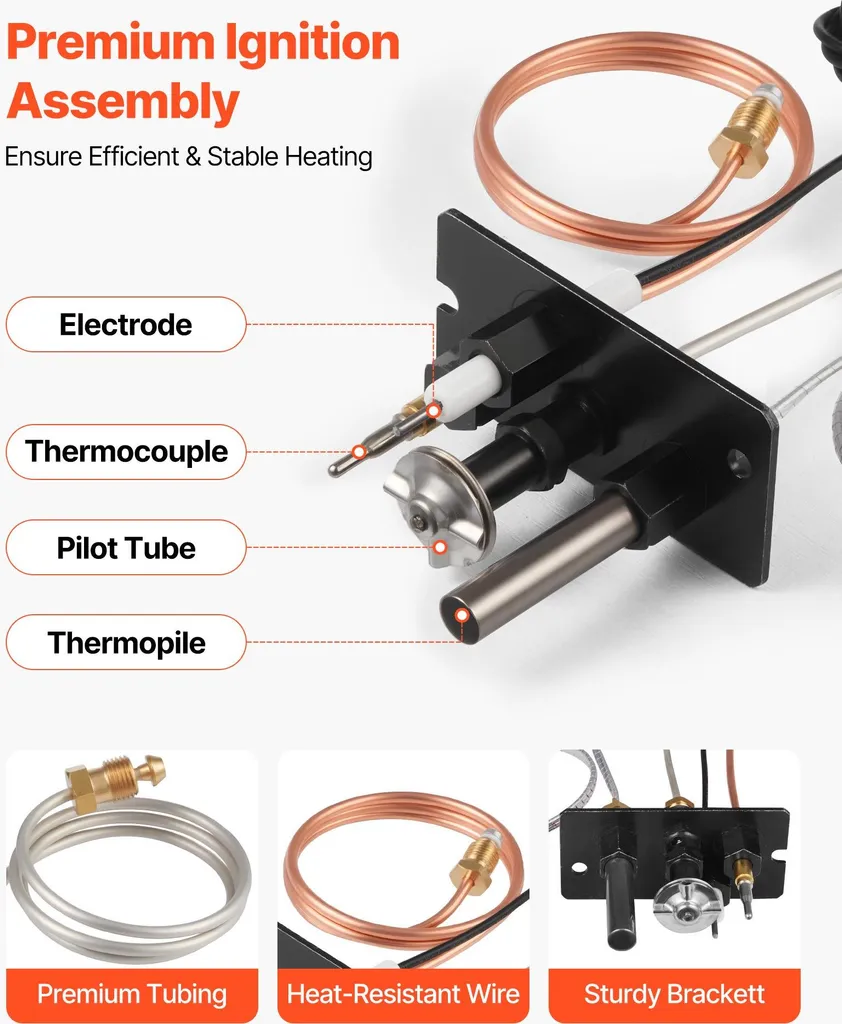 Solution Allumage Difficile Cheminée Gaz - Kit Veilleuse 69L17 Noir