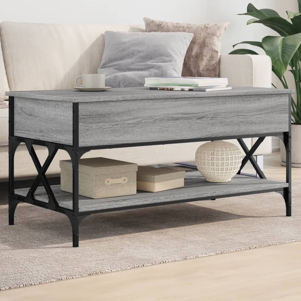 Maison Exclusive - Couchtisch Grau Sonoma 100x50x50 cm Holzwerkstoff und Metall