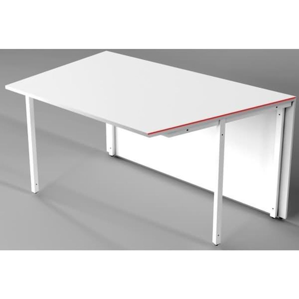 kerkmann Tischelement Atlantis, einseitig schräg, weiß/Glas