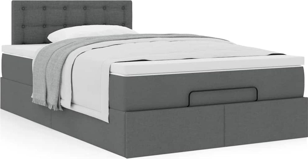"2026 Promotion" Ottoman-Bett Schlafzimmer - mit Matratze - Dunkelgrau - 120x200 cm - Stoff - Polsterbett CC17038