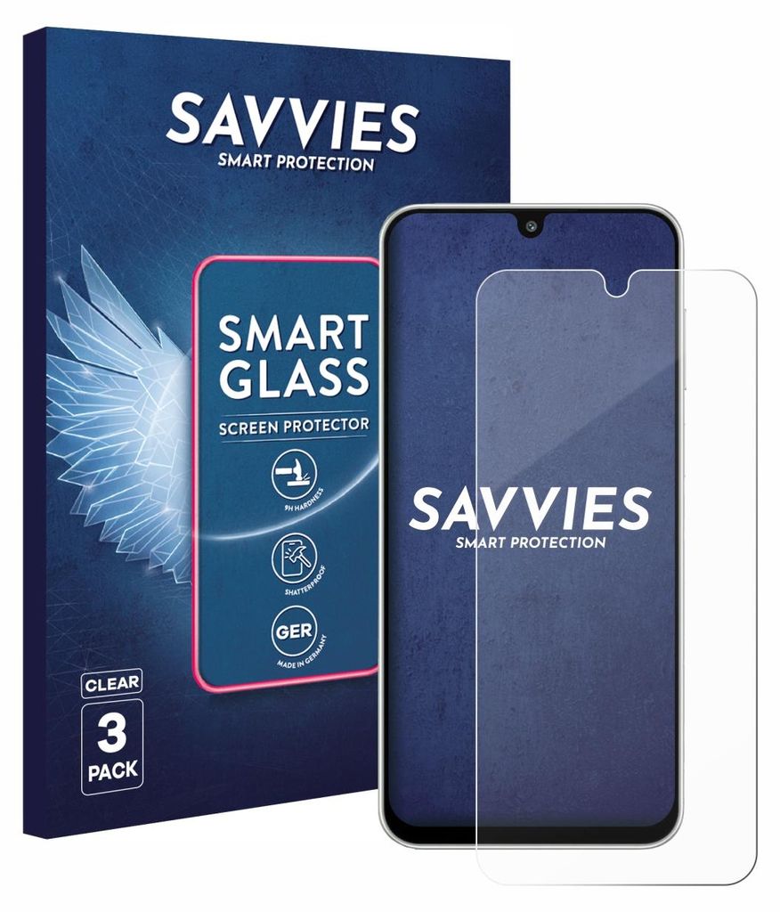 3x Savvies Schutzglas Folie für Samsung Galaxy M16 9H Panzer Schutzfolie Glas Displayschutz klar transparent
