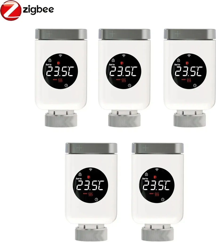 Vanne ZigBee radiateur avec contrôle vocal et application mobile, pack de 5