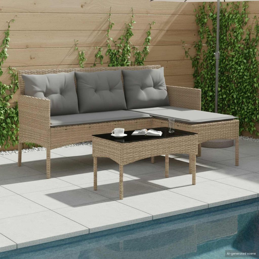 Maison Exclusive - Gartensofa-set mit Kissen 2 pcs Poly-Rattan