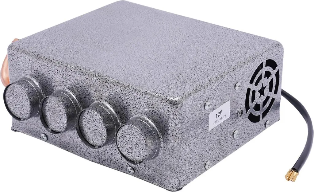 Termoventilatore e sbrinatore universale da 12 V per auto - Portatile - Riscaldamento rapido - Sbrinamento/disappannamento del parabrezza - Uscita aria 4 cm, ingresso aria 7 cm - Argento