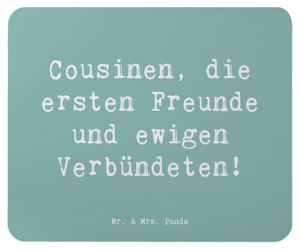 Mr. & Mrs. Panda Mousepad Spruch Cousine Freunde - Meeresbrise - Geschenk, Erinnerungen, Lächeln, mousematte, Verwandte, pc mauspad, emotionale Ge...