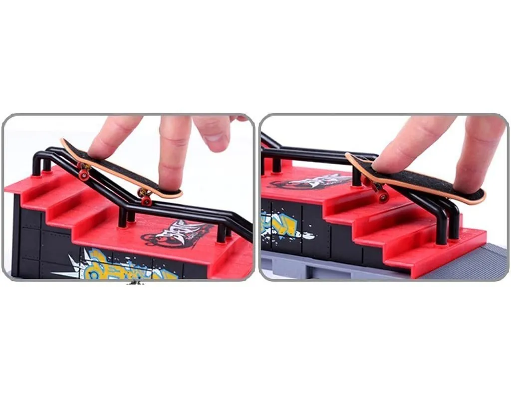 Set De Mini Skateboard Para Dedos Con Rampas - Juguete Creativo Para Niños, Incluye Patinetas Y Vehículos