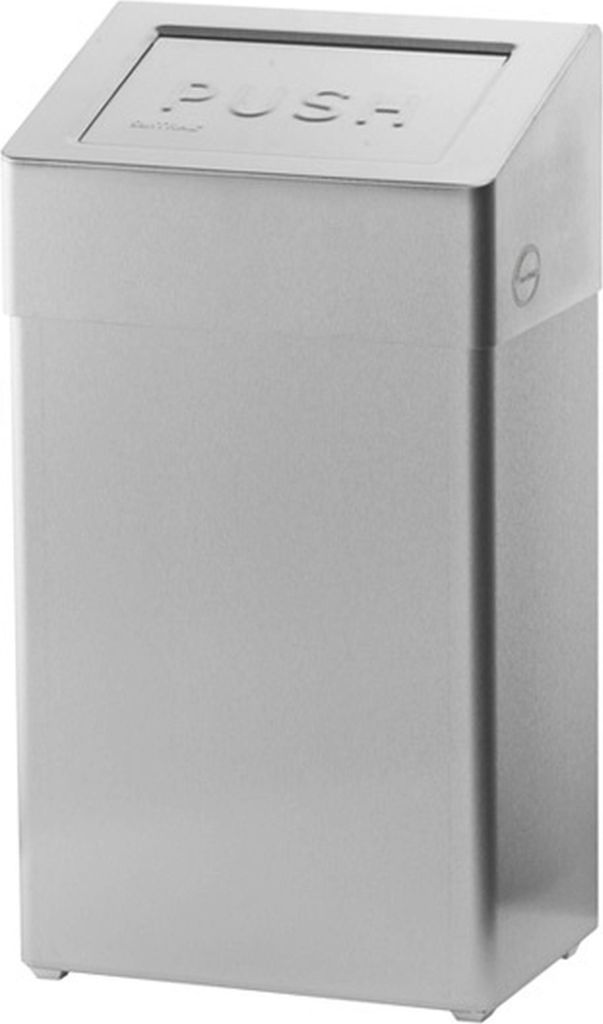 SanTRAL Edelstahl - Abfallbehälter 50 Liter - Mülleimer - geschlossen