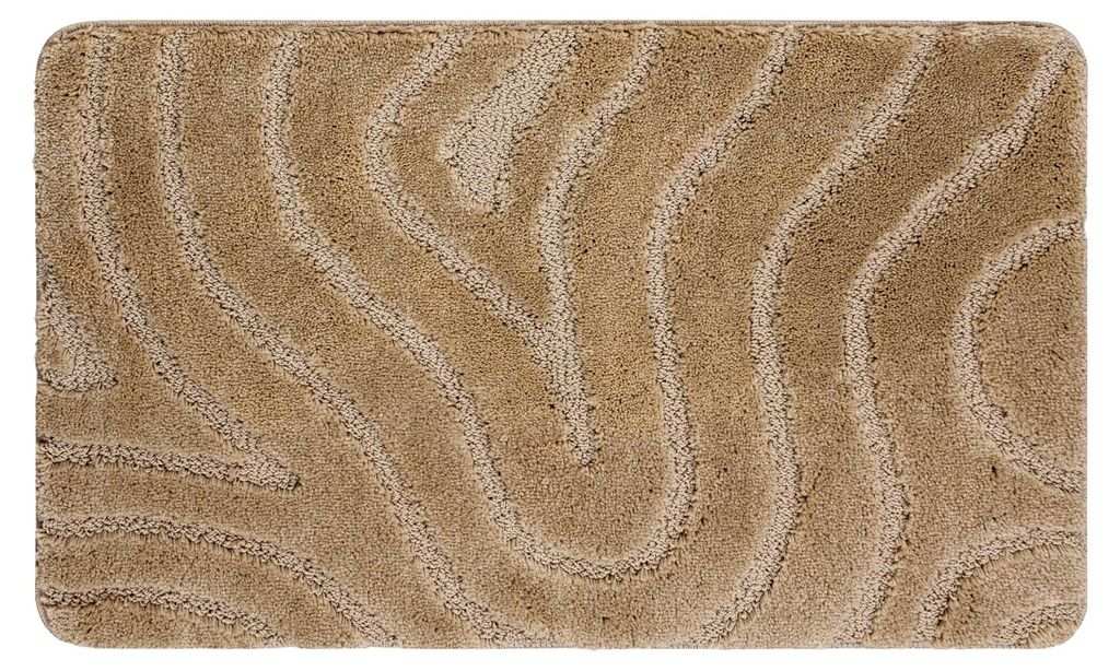 Badteppich SUPREME WAVES, Wellen, rutschfest, weich – beige beige 60x100 cm