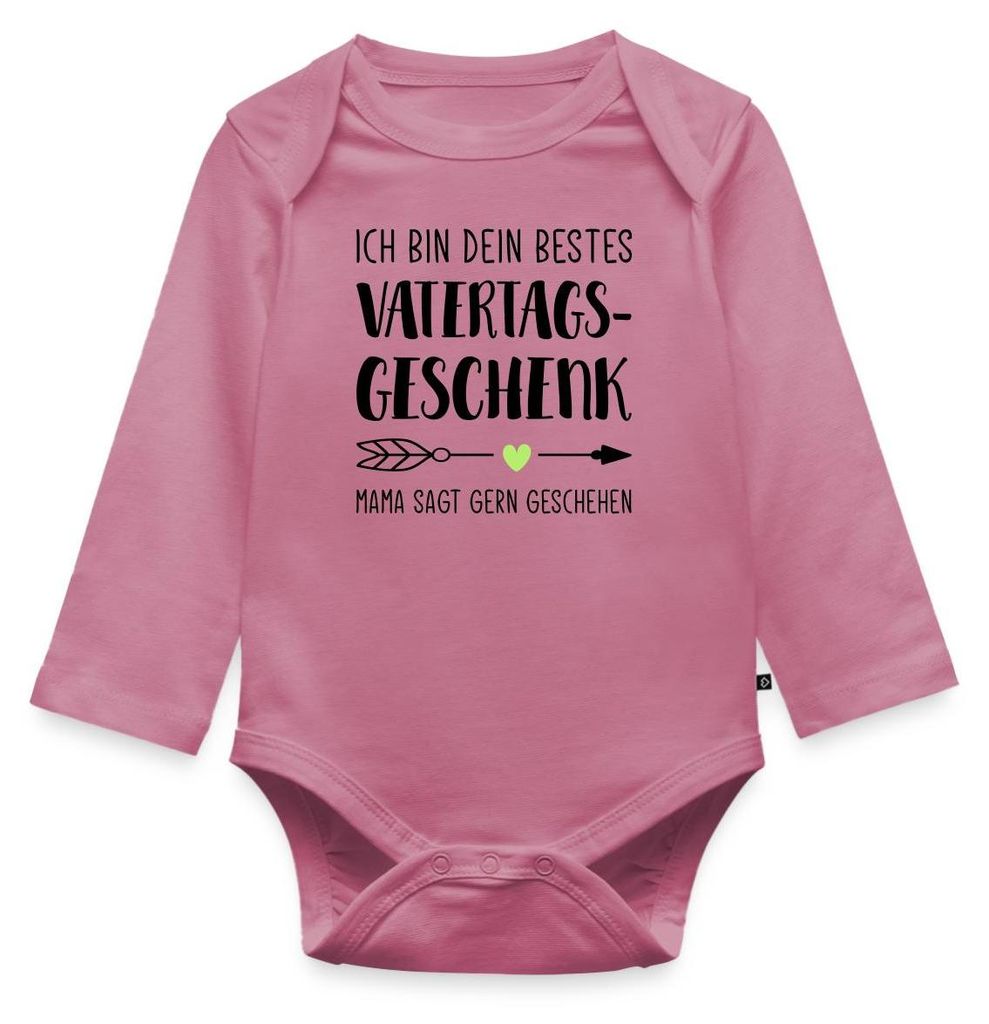 Spreadshirt Ich Bin Dein Bestes Vatertagsgeschenk Mama Sagt Gern Geschehen Tages Baby Body Langarm, 62 (2-3 M.), Mauve