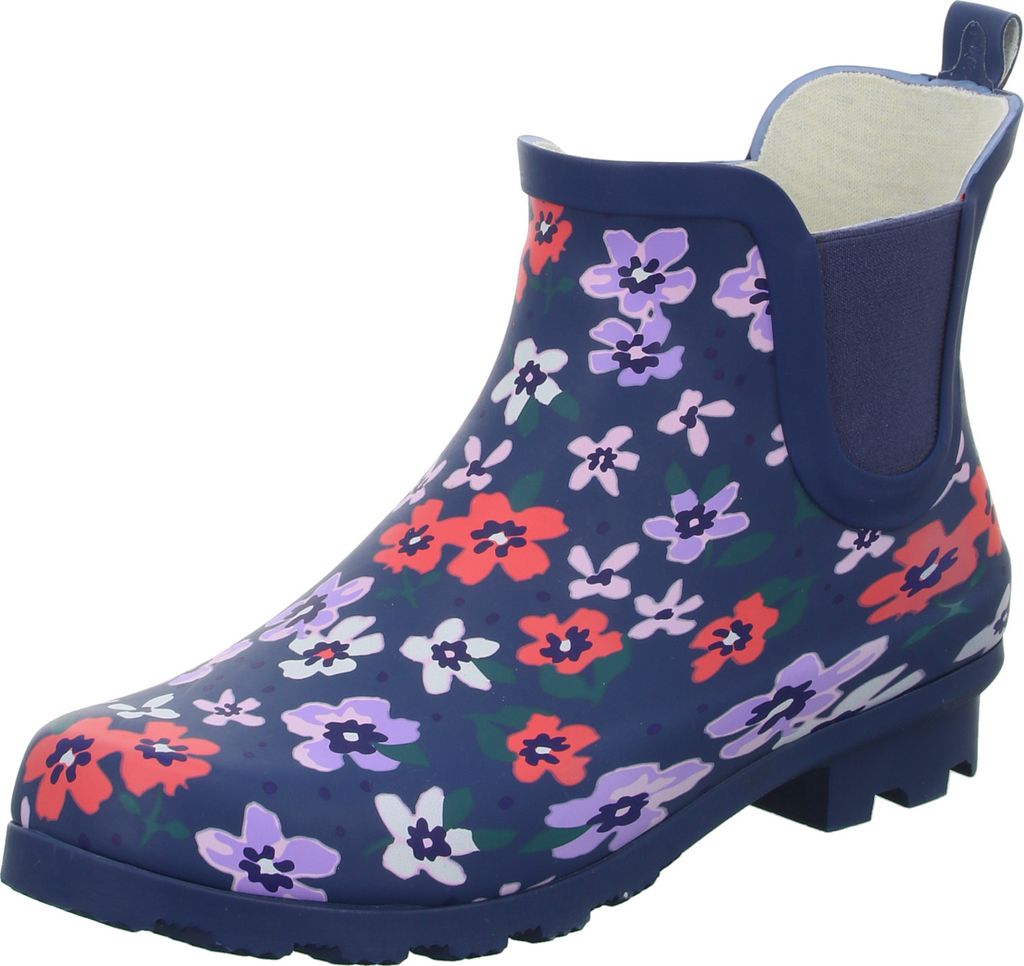 Jewels of Style Damen-Gummistiefel Blumenmuster Blau-Mehrfarbig, Farbe:blau, EU Größe:40