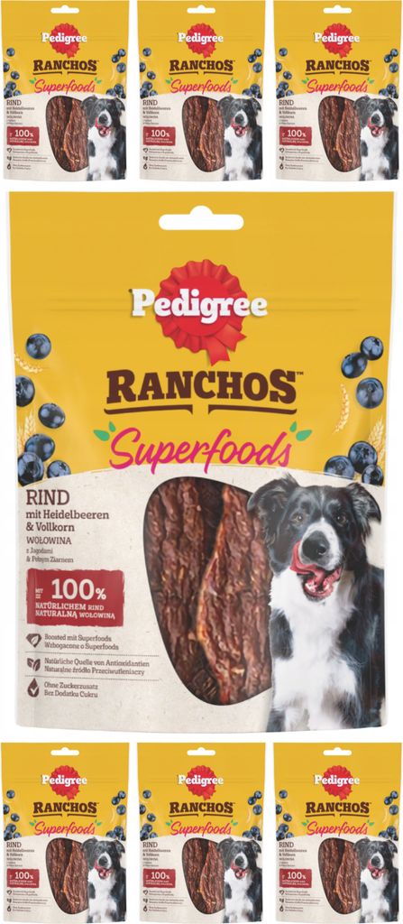 Pedigree Hundesnacks RANCHOS Superfoods mit Rind 7x70g Produktbild 