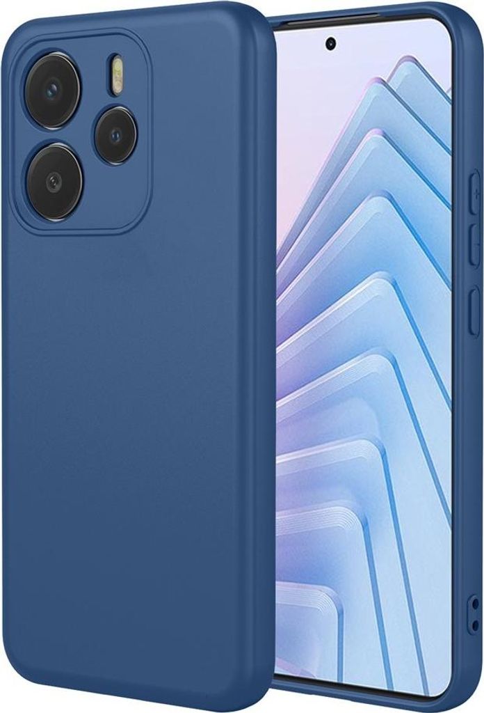 Hülle für Xiaomi Redmi Note 14 5G - Phonesta Soft Silk Silikon Back Cover - Dunkelblau