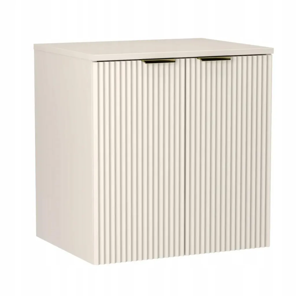 Meuble bas de salle de bain 60 cm avec étagères de rangement modulables