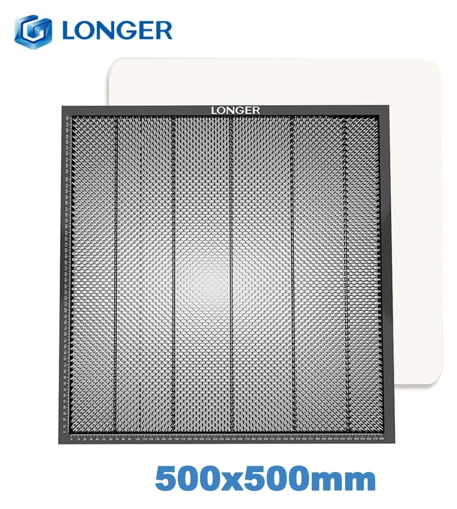 Plateau de découpe laser nid d'abeille 500x500mm en acier durable