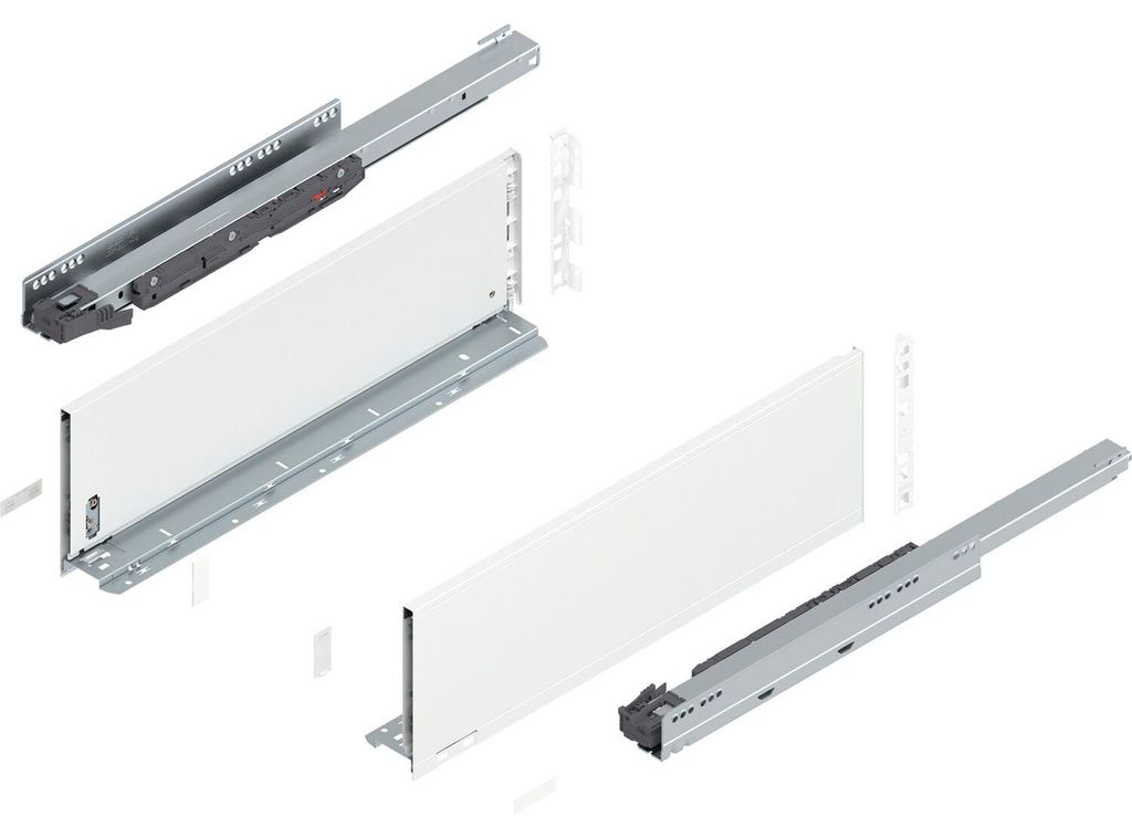 Blum Legrabox pure H C Schubladenschienen Set | 1 Paar, 40kg 550mm | Tip On Vollauszug, seidenweiß