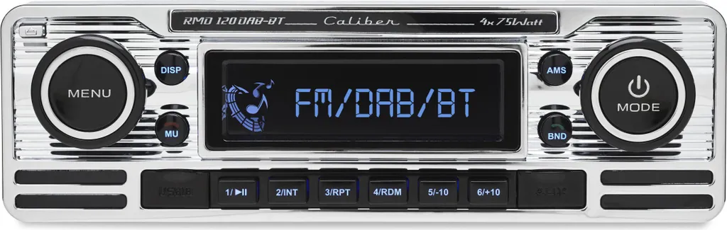 Autoradio Bluetooth 4x75W DAB+ Caliber RMD120DAB-BT Look Rétro Chrome